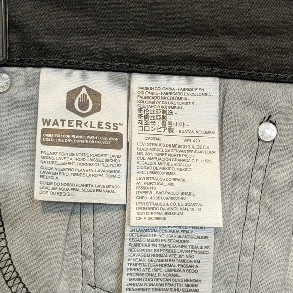 Levi's 514 Straight Leg Men's 42x32 Black Jeans Stretch Cowboy Denim Classic NWT - Picture 10 of 12